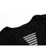 Barrel Stripe Layered Short Sleeve 231216105