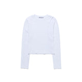 Line Cut Off Long Sleeves_White