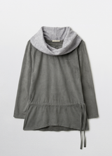 Neck Drape Top / Charcoal