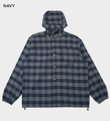 (UNISEX) Brany フランネルフードシャツ