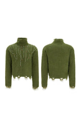 Embellished Cyber Turtleneck Sweater
