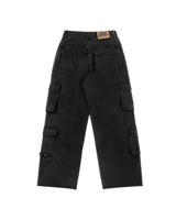 DirtyCoins Casual Baggy Cargo Pants Black Wash