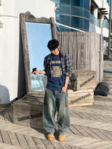 リッジカーペンターデニムパンツ (2 Colors)
