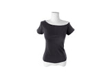 [SET] Resin Unbalanced Sleeveless One Shoulder Button Short Sleeve T-shirt