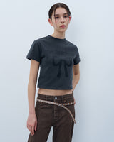 ネバーブレイククロップTシャツ　チャコール