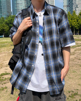 Swallow short-sleeved check shirt