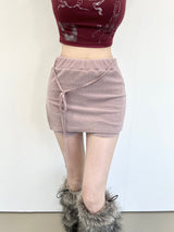 ニットストラップショートレギンススカート (4color)