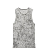 26SS★ [PLAN MADE/MADE] Acid Henley Neck Washing Sleeveless