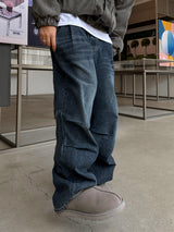 Gracie Double Pintuck Balloon Denim Pants