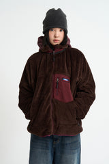 Retro deep pile fleece jacket