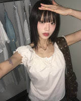 Kuya Puffed-Sleeved Short-Sleeved Blouse