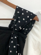 Dot Scarf Off-Shoulder T