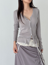 mute shirring skirts (2color)