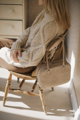 ブローチバッグ SUEDE DUSTY BEIGE
