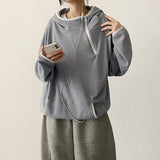 Noet Waffle Diagonal Zipper Warmer High Neck Hoodie