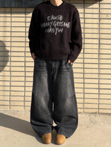 Low Snap Balloon Denim Pants (2 Colors)