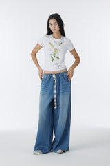 FLOWER CROP TOP (WHITE)
