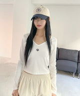 STITCH V NECK LONG SLEEVE T-SHIRT [4color]