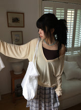 Luije Summer Check Shirring Flower Midi Banding Skirt