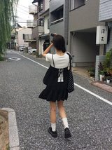 センリ レース ピンタック バンディング ミニ スカート