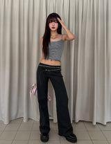 pinter striped ローライズパンツ