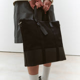 Dual Top Canvas Tote Bag_Black