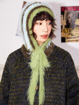 ロングヘアードフォーミンクブルー, ブラウンアンドグリーンストライプハット
