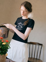 ROLA リボンパピーTシャツ　ブラック