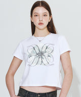 Flower D Logo T-shirt_White