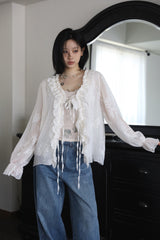 Tweed Studded Denim Pants