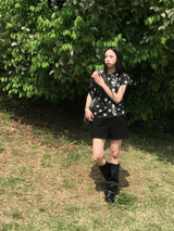シンクルドットワンショルダーショートスリーブTシャツ (4c)