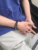 Bohemian leather layered bracelet 
