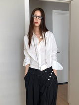 Cotton Basic Sharp Long Sleeve Shirt
