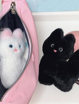 Kitty Fork Doll Keyring (black)