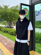 Semi crop hood vest