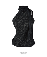 Floral Lace Halter Top (2color)