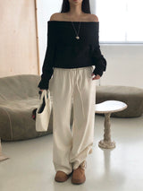 [MADE] ENTOL VELOUR WIDE PANTS