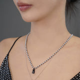 Petit Bear Grey Pearl Hematite Necklace_Black