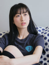 ハートロゴTシャツ - ディープネイビー