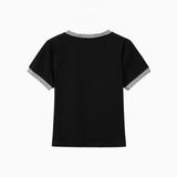 Check Ribbon Accent Tee 232427729