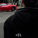 [HFORUS MADE]Layer Shoulder Hooded zip-up IN BLACK