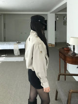 レイブン ベルト ハイネック ショート トレンチコート