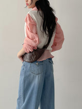 206 Back Pocket Balloon Fit Wide Denim Pants