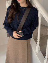 Winter Round Crop Twist Knit (6color)