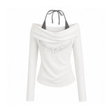 Seraphine Halter Drape Shirring Top