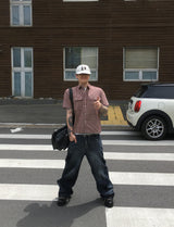 No.1710 DB crop check half SHIRT (3color)