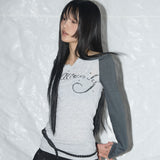 Heavenly Off-Shoulder Long Sleeve (Charcoal) F25QB084