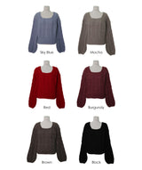Merry Twisted Puff Square Knit (11color)