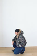 Cropped Fur Hood MA-1 Jacket (Camo)