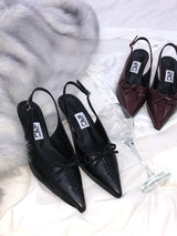 Ribbon Corset Slingback Heels